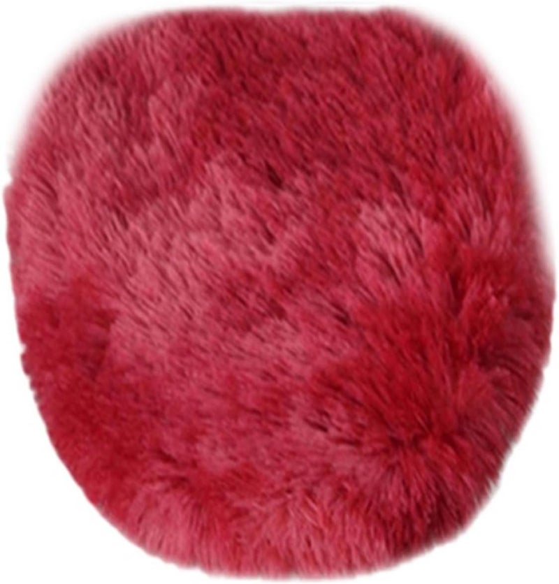 Insun Soft Fluffy Toilet Seat Cover, Washable Absorbent Lid Cover, Adjustable Non Slip Backing for Most Bathroom Toilet Lids Tie-Dyed Wine Red 17.7" x 19.7" - Image 2
